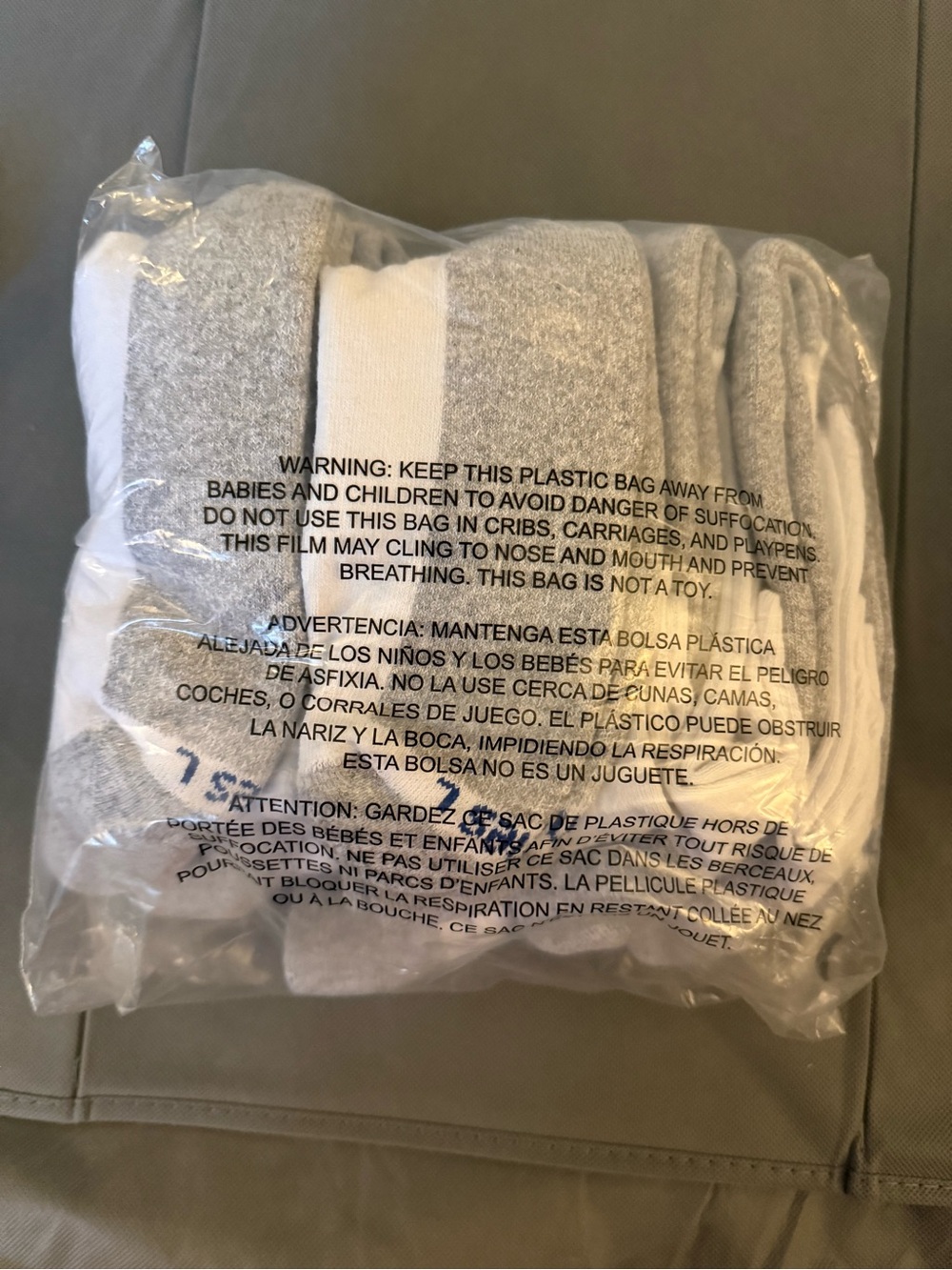 Hanes Kids Crew Socks Pack - Gray & White